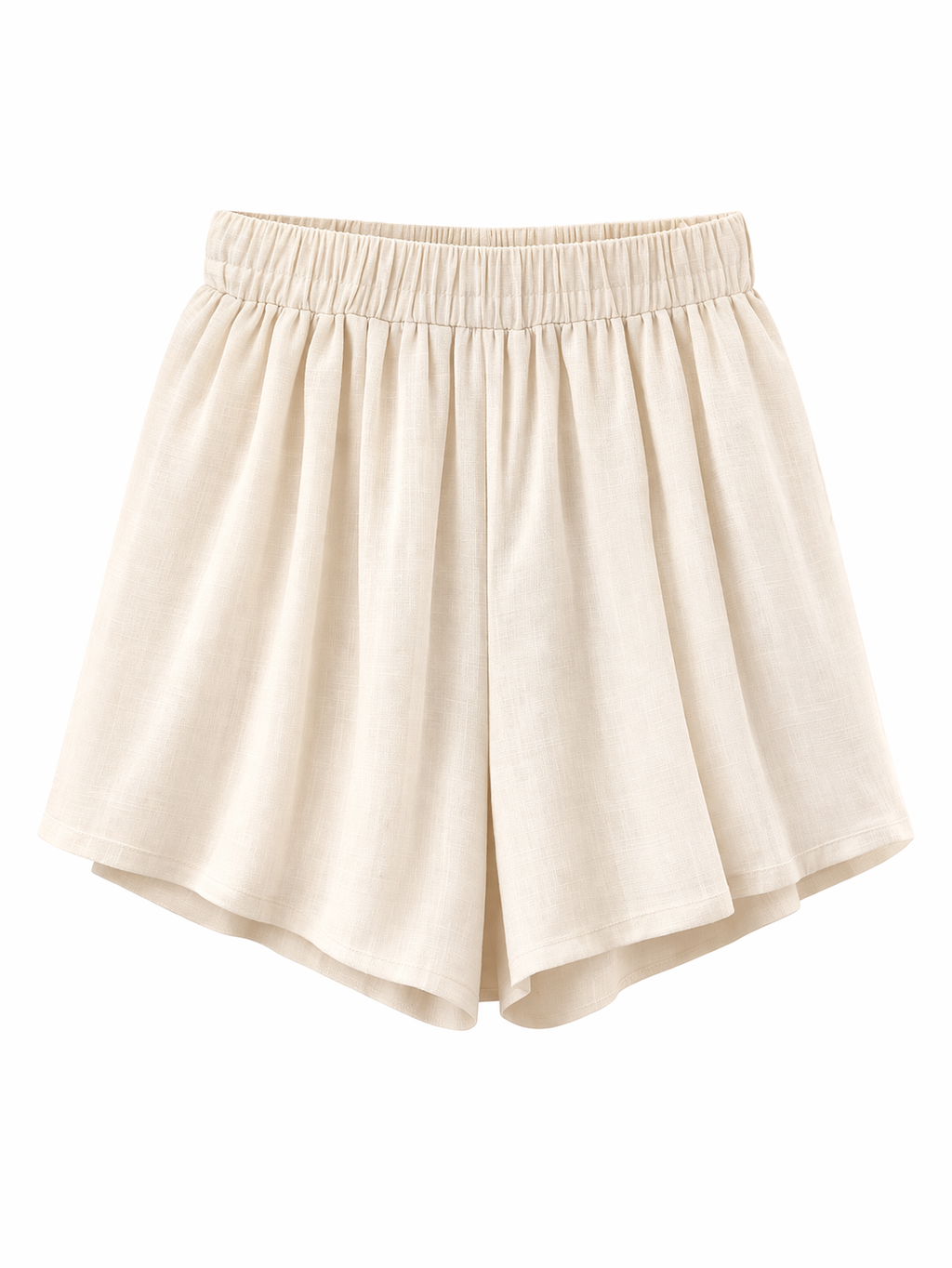 Luxe Flow High-Waist Shorts – Cream White