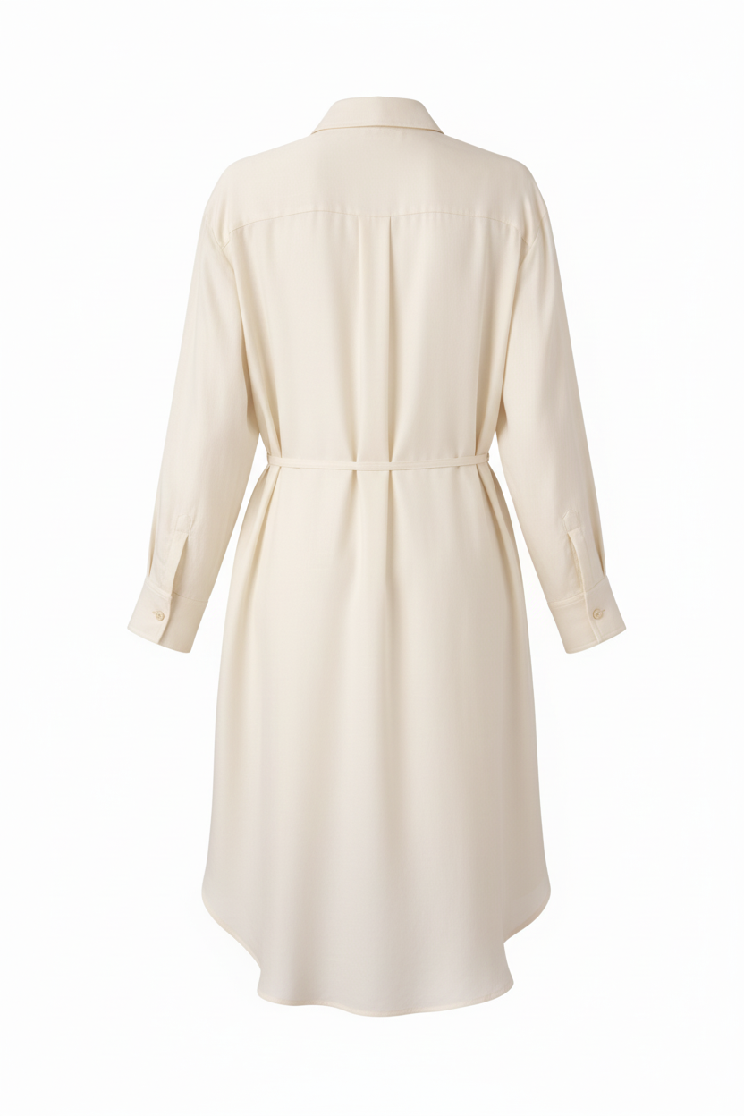 Brutality™ Luxe Linen Shirt Dress – Cream White