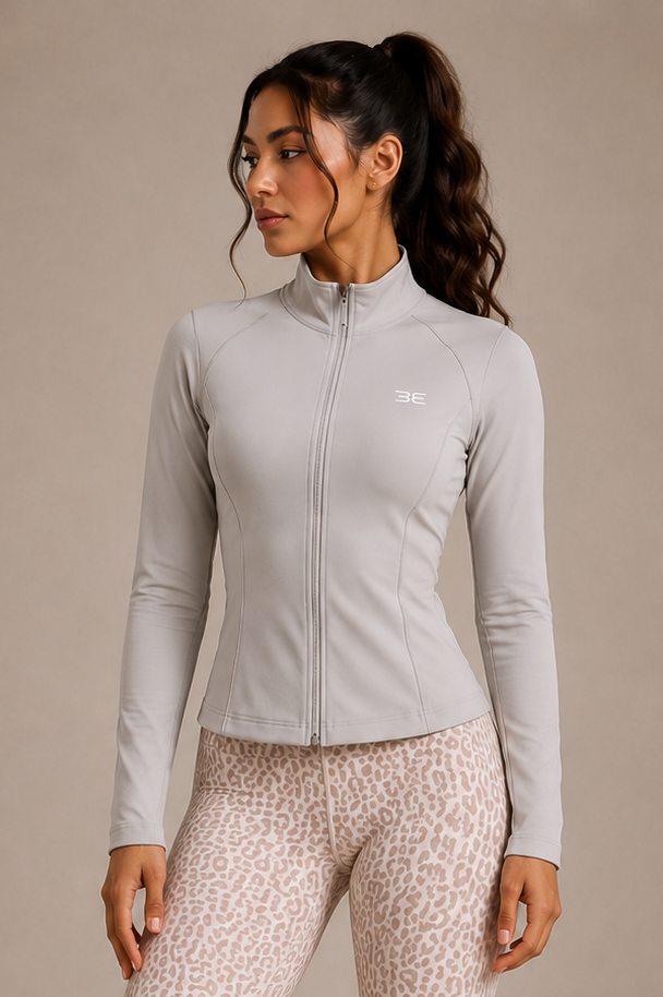 Brutality London Sculpt Full-Zip Performance Jacket – Stone Beige