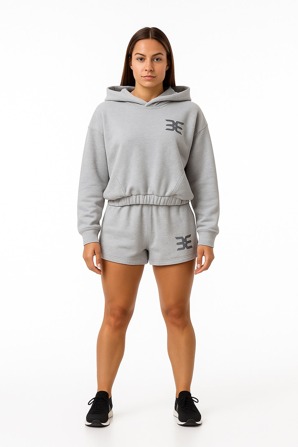 Brutality™ Luxe Soft-Fit Cropped Hoodie – Light Grey