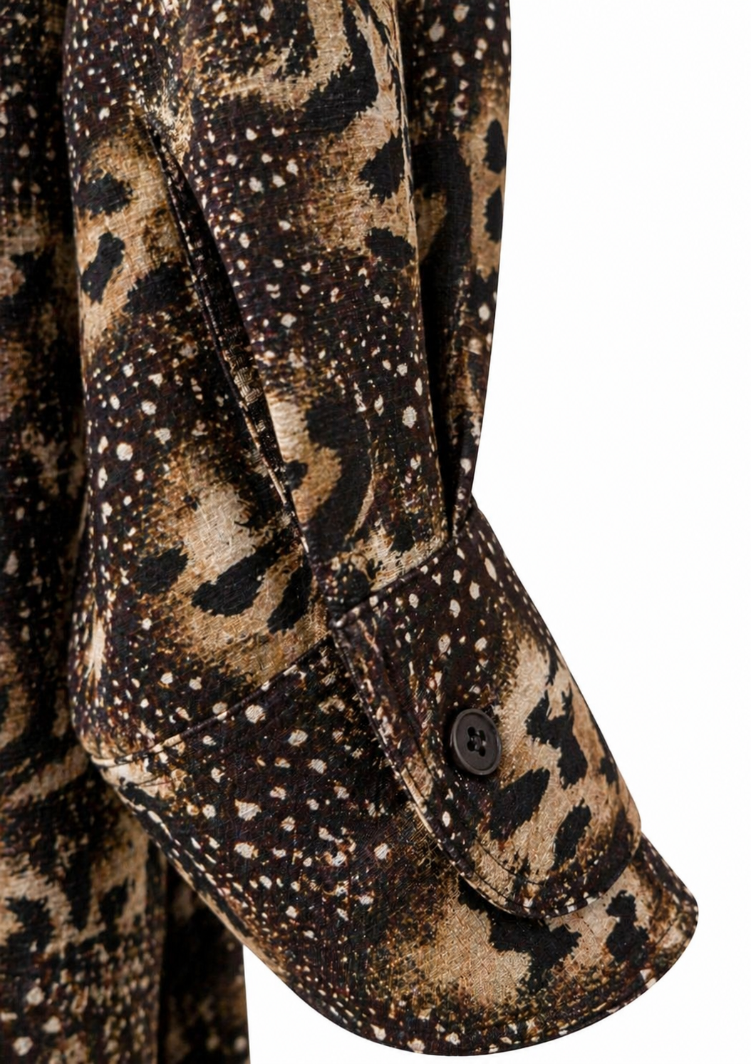 Brutality™ Luxe Linen Shirt Dress – Espresso Feather Print