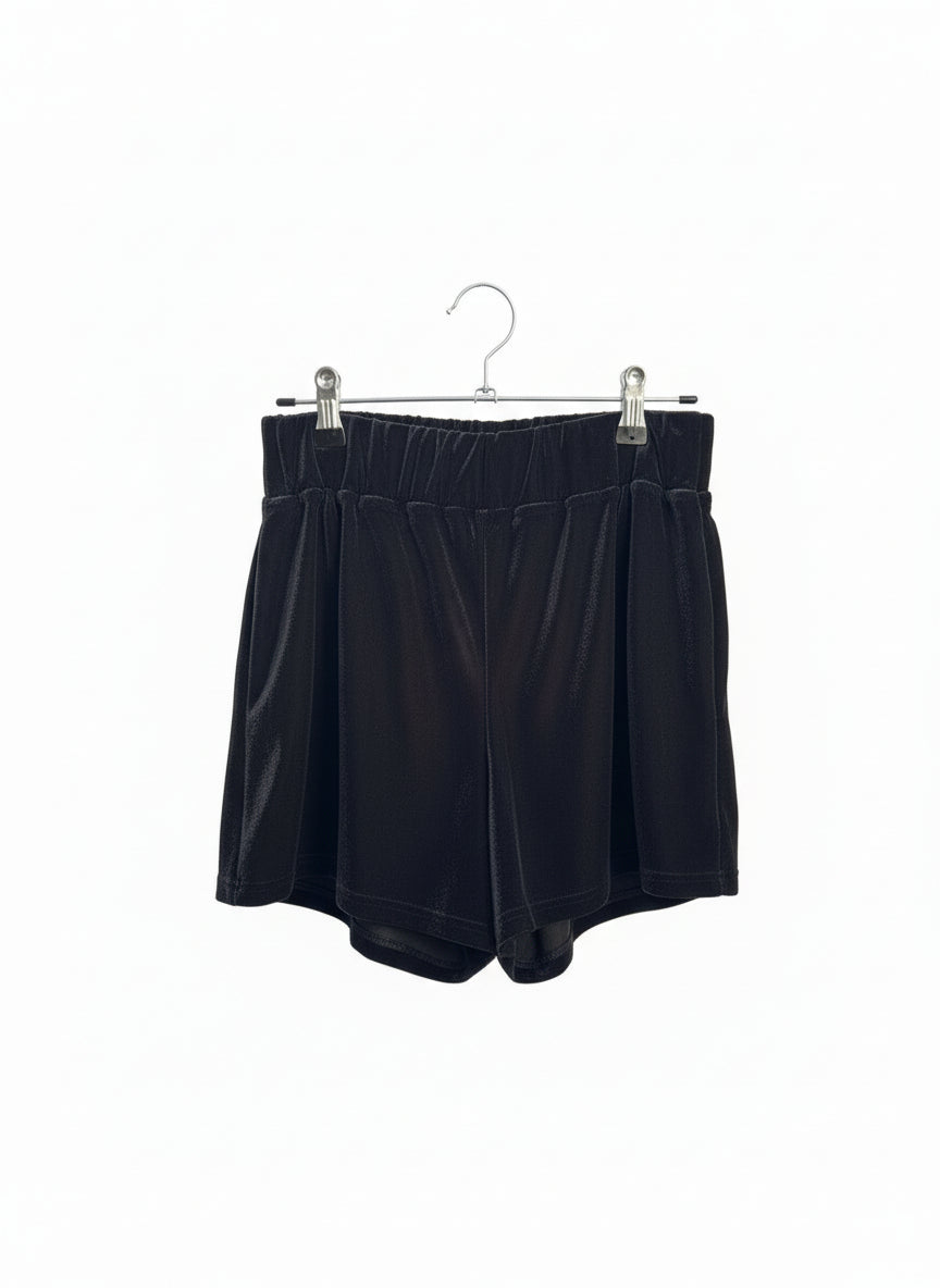 Brutality London Luxe Black Velvet Shorts – Crystal Logo Edition