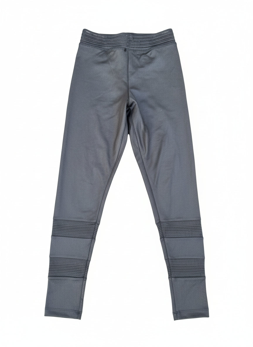 Black Shiny Performance Leggings – High-Waist Sculpt Fit with Reflective Logo