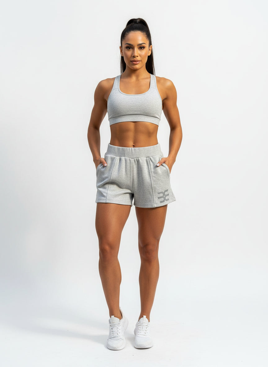 Brutality™ Luxe Soft-Fit Training Shorts – Light Grey