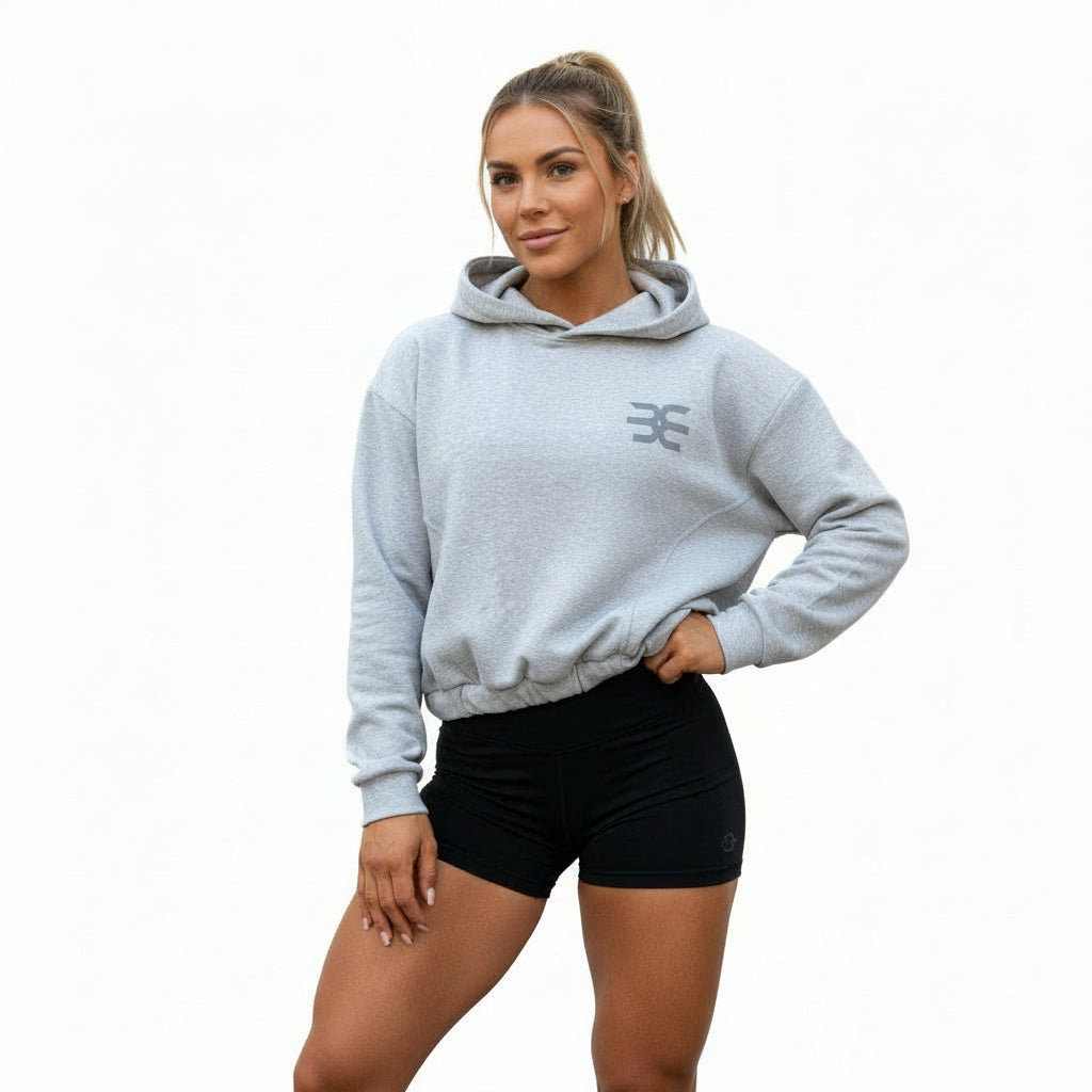 Brutality™ Luxe Soft-Fit Cropped Hoodie – Light Grey