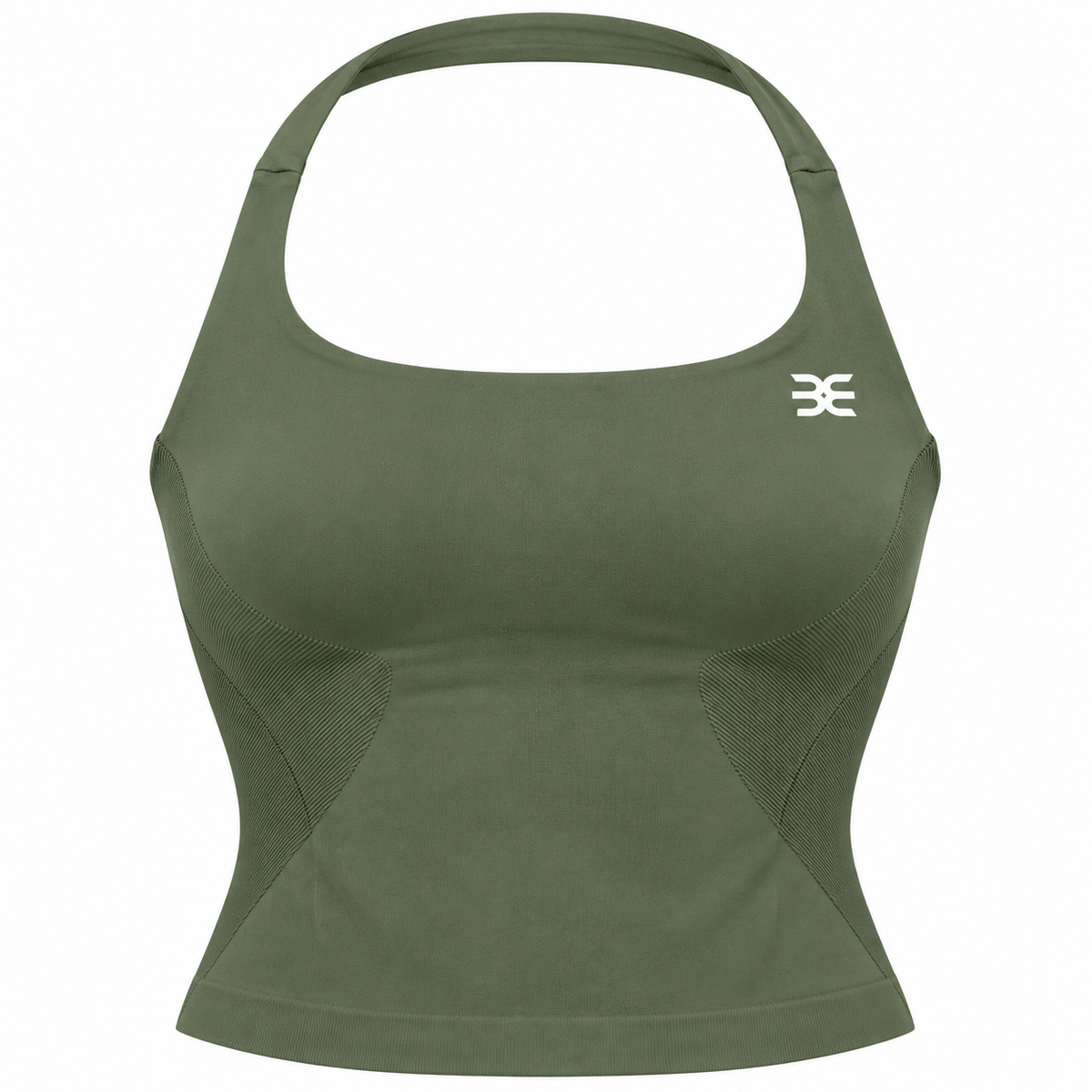 Brutality London Olive Green Halter Performance Top