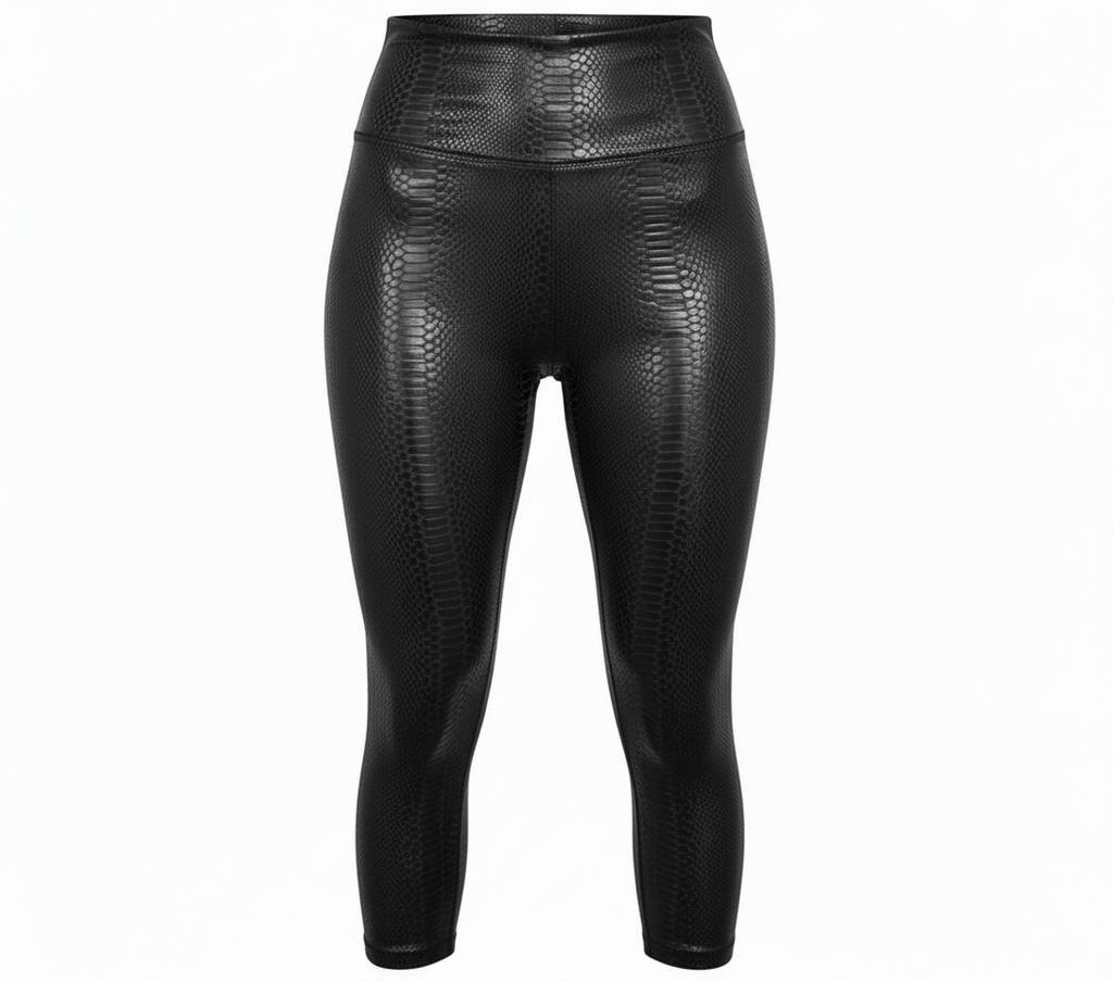 High-Waisted Black Snakeskin Leggings product - Brutality London