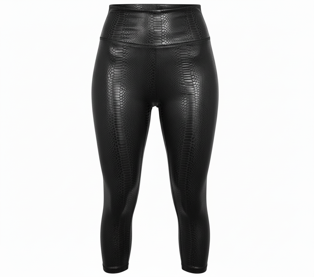 High-Waisted Black Snakeskin Leggings product - Brutality London