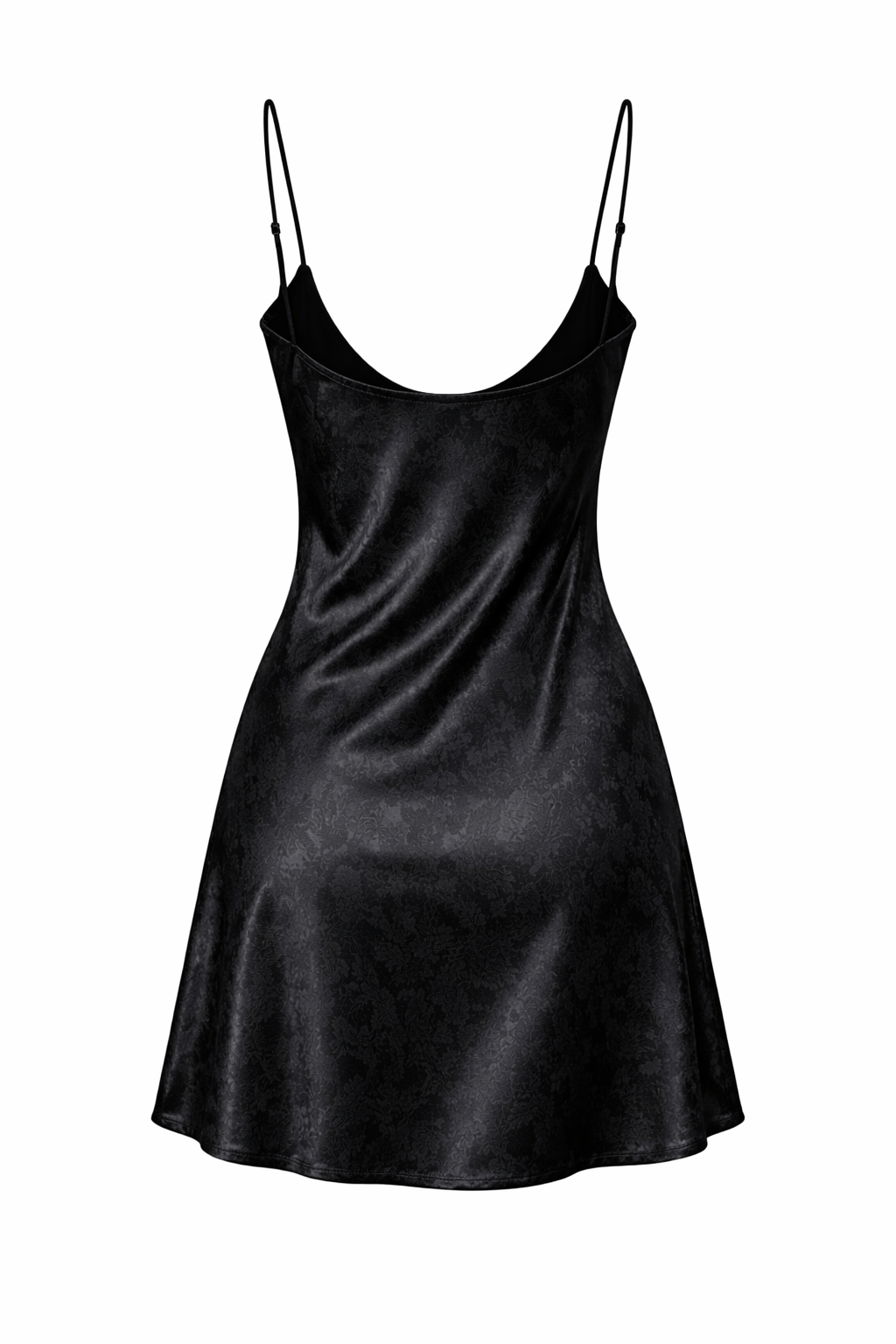 Silky Satin Black Slip Dress – Short