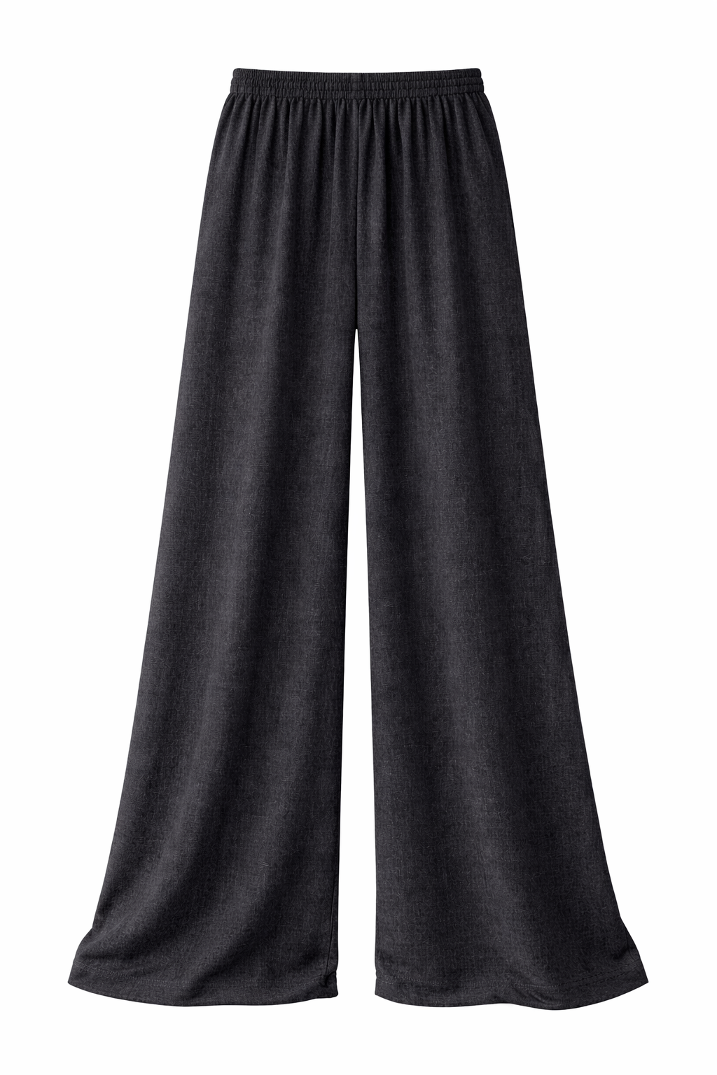 Luxe Relaxed Wide-Leg Trousers – Black
