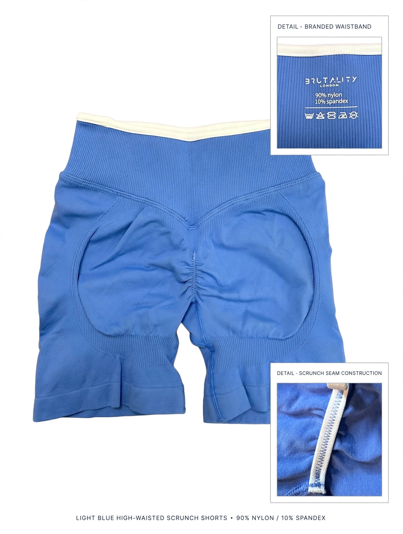 Brutality London Blue Define Scrunch Shorts