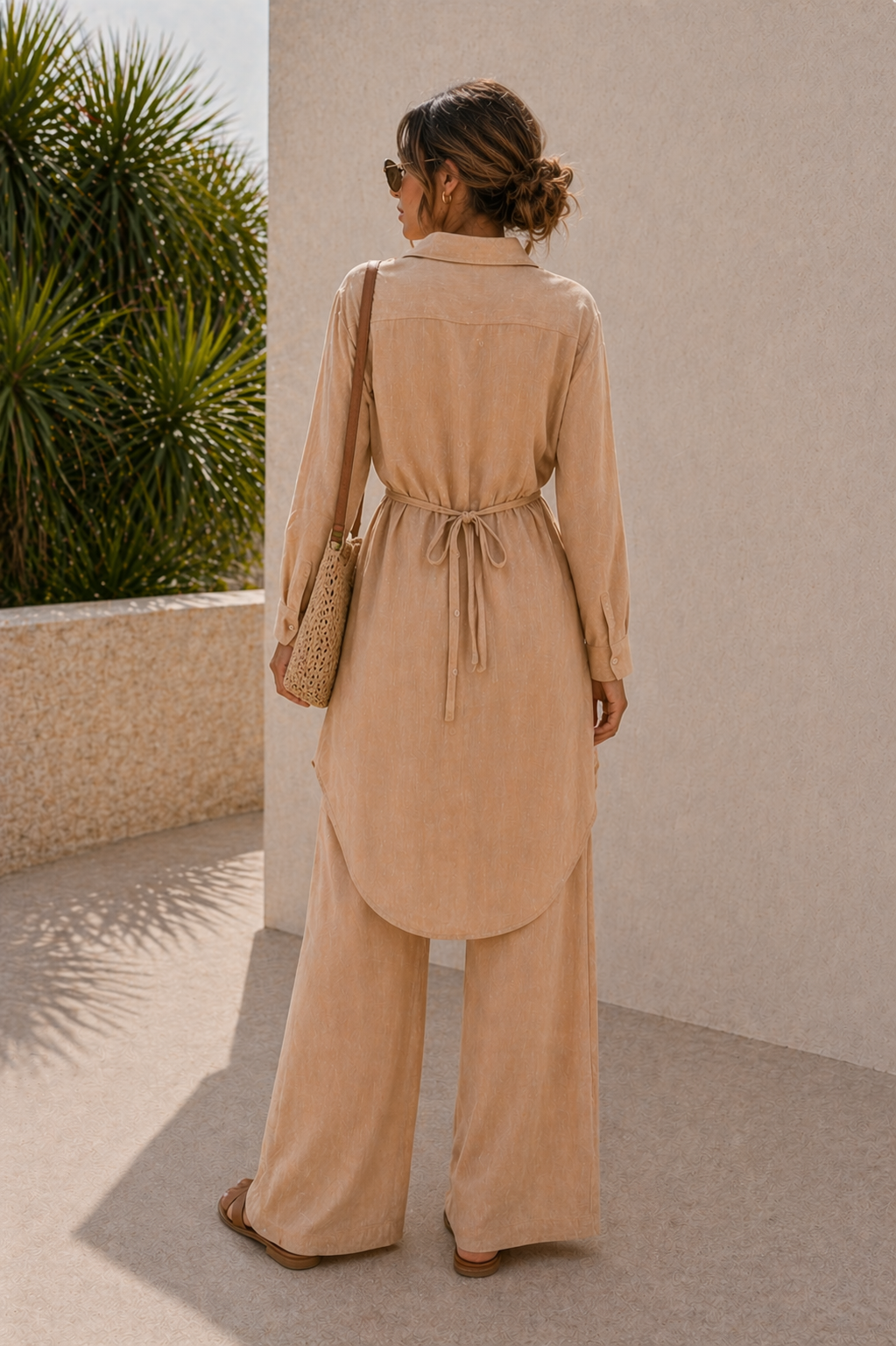 Brutality™ Luxe Linen Shirt Dress – Golden Sand