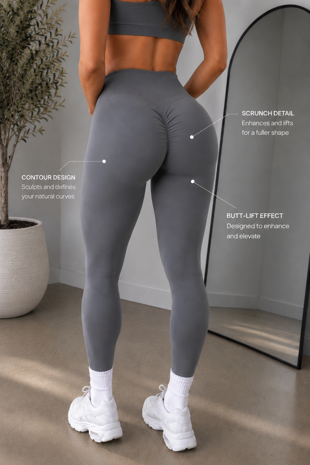 Define Sculpt Scrunch Leggings - Burgundy