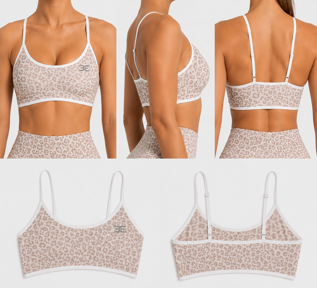 Brutality London Leopard Performance Sports Bra – Beige Leopard