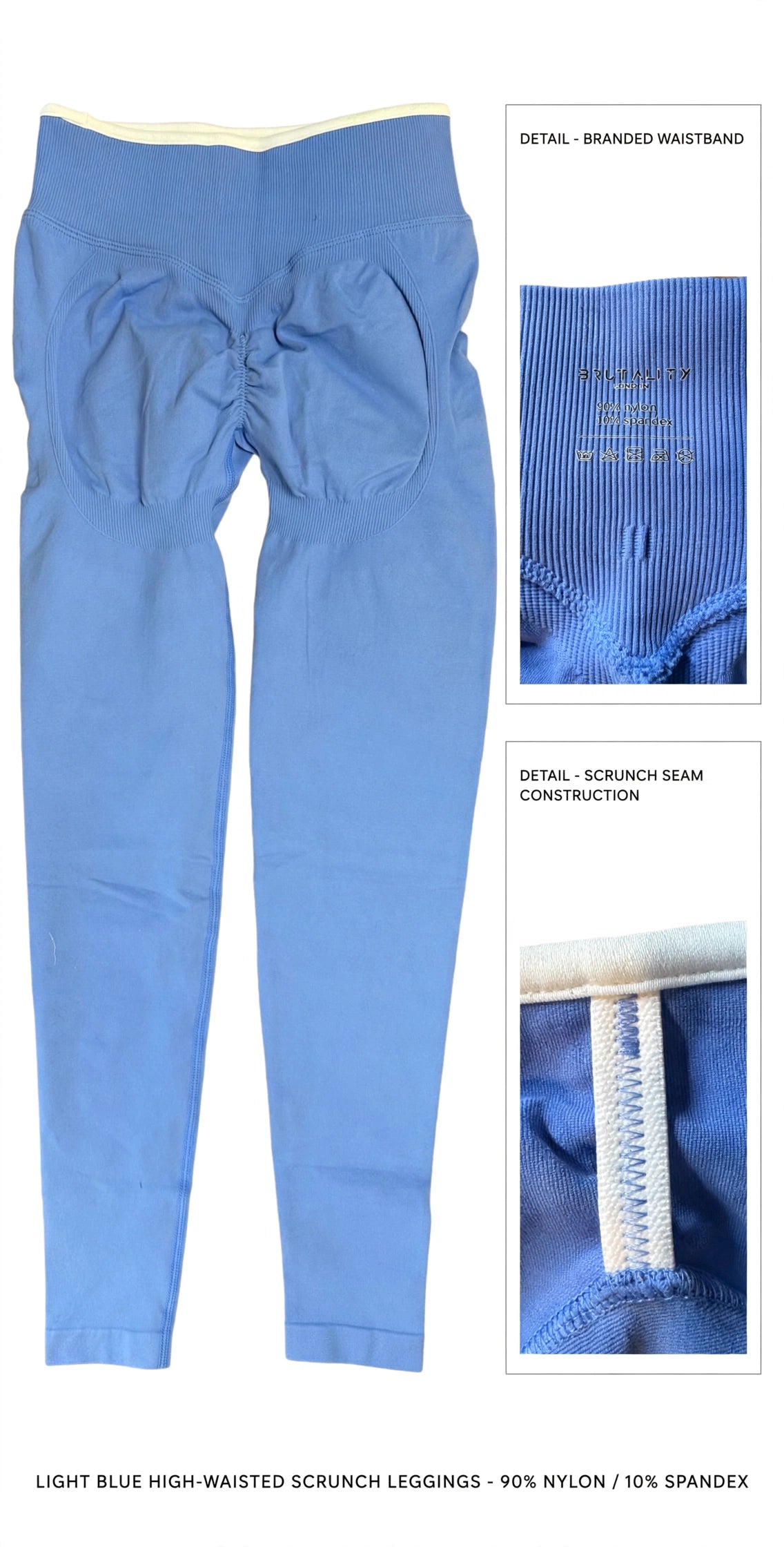 Brutality London Blue Define Scrunch Leggings