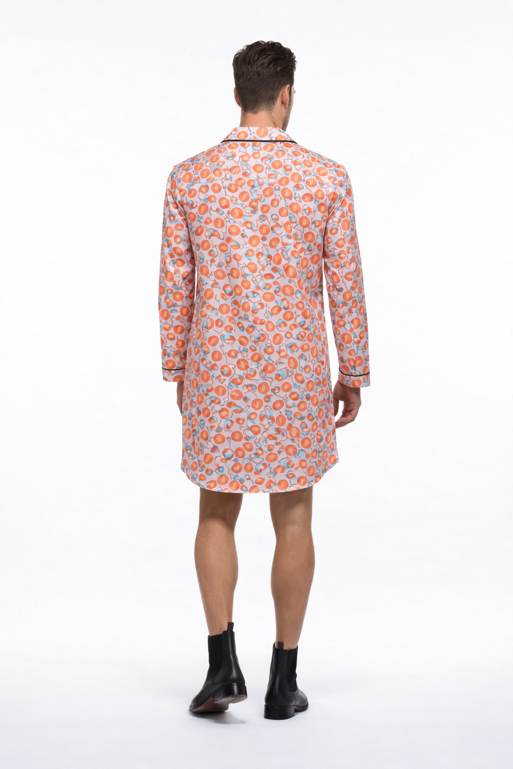 Luxury Satin Nightshirt Unisex – Orange Bloom Brutality London