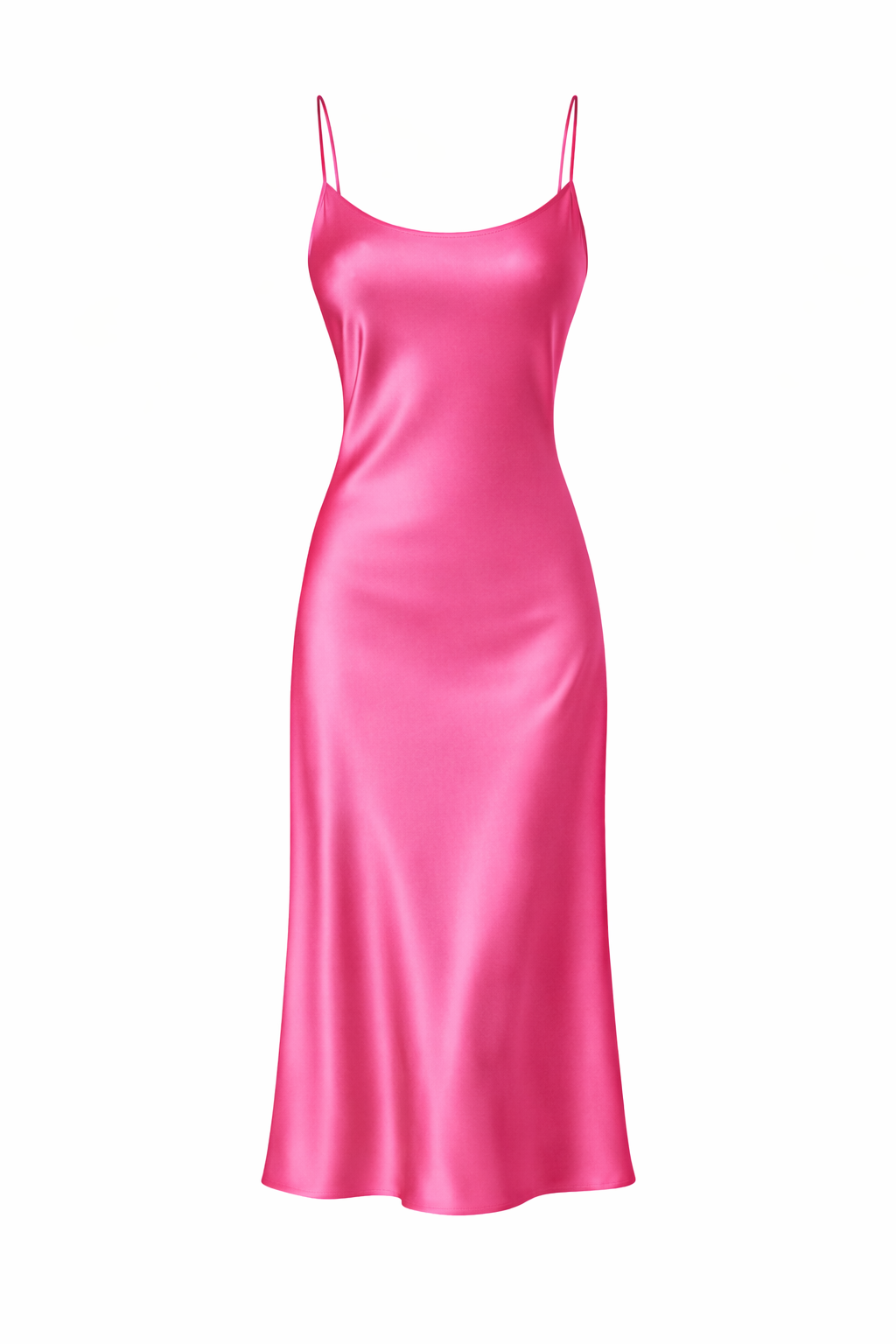 Silky Satin Pink Slip Dress – 7/8 Length