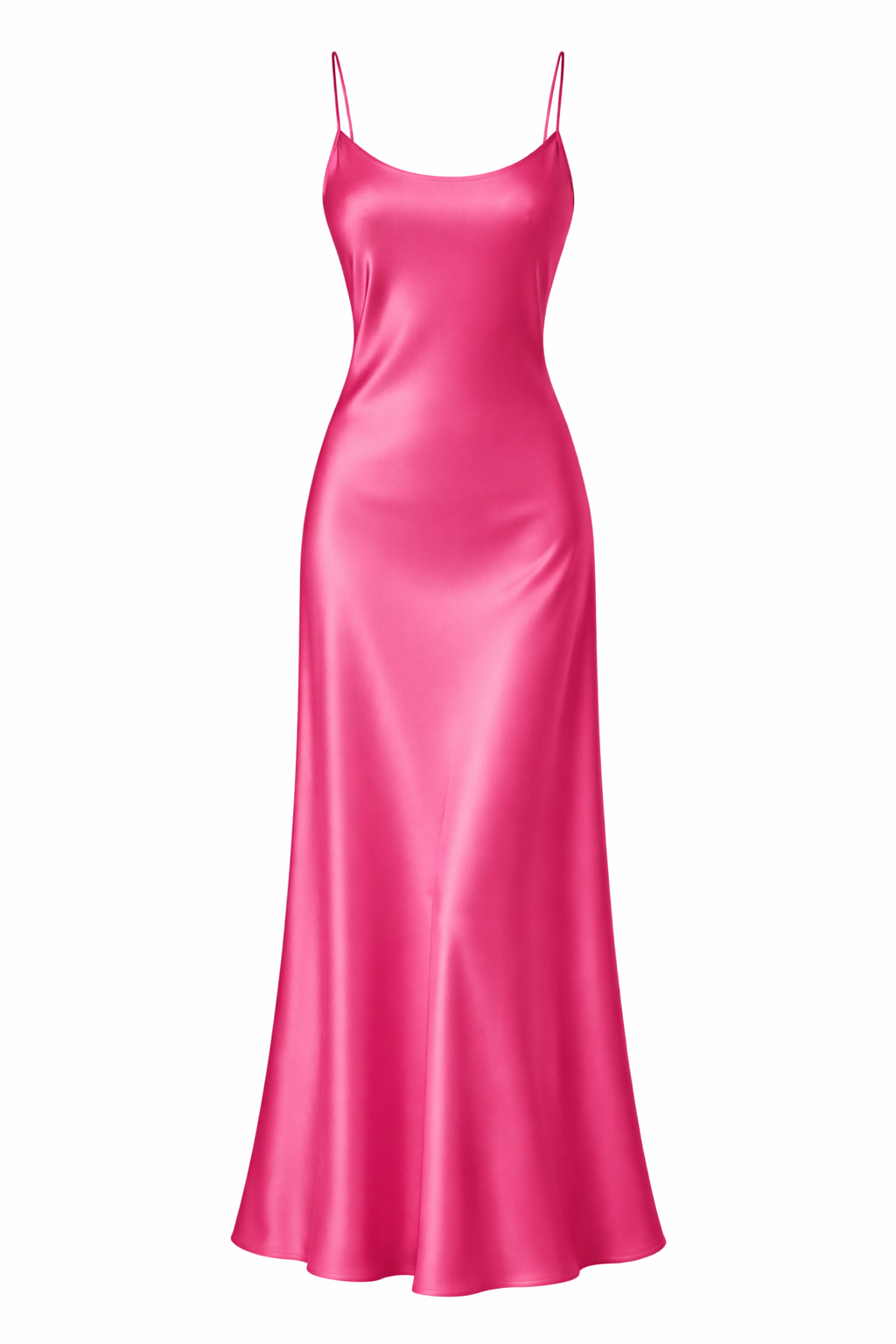 Silky Satin Pink Slip Dress – Full Length