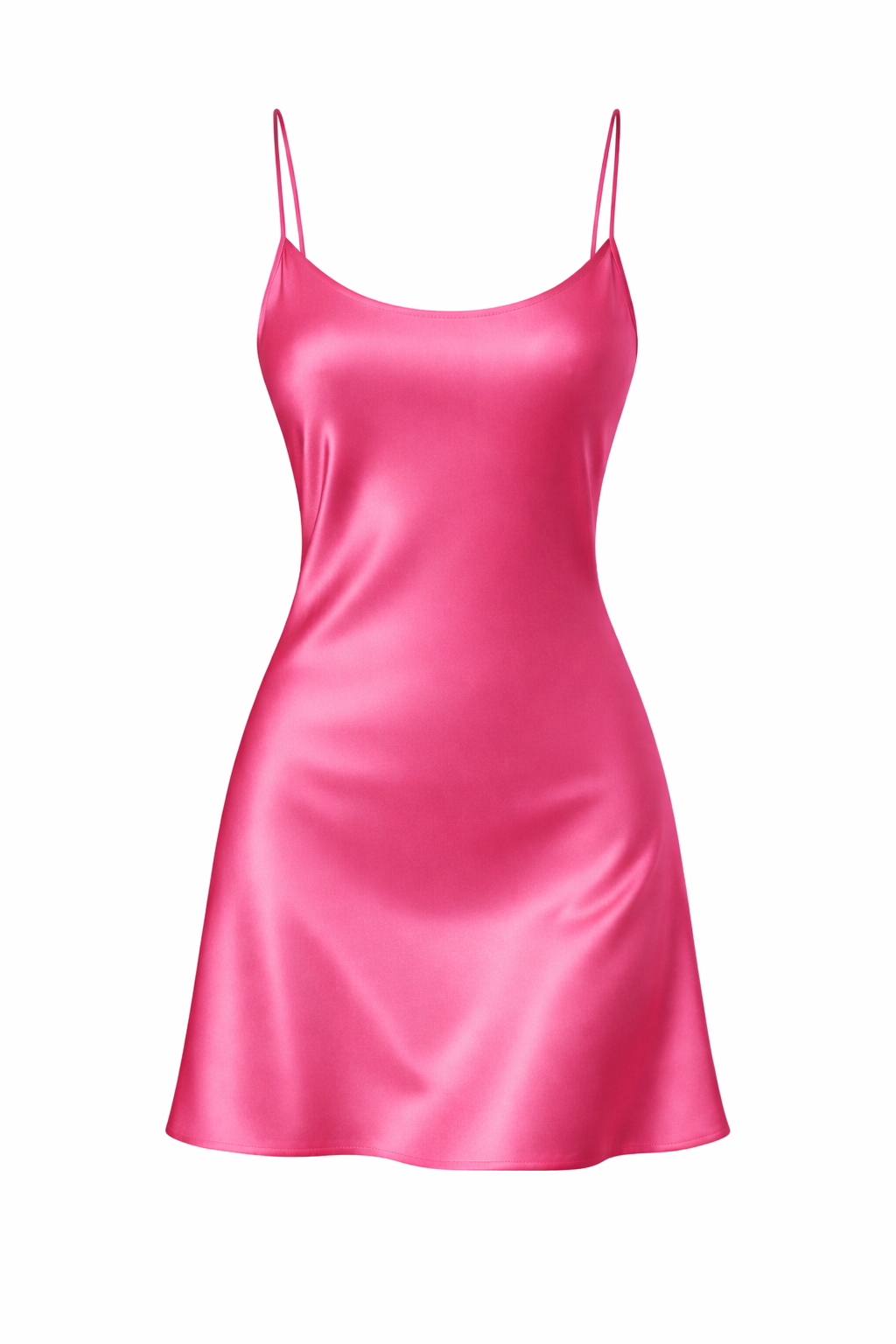 Silky Satin Pink Slip Dress – Short
