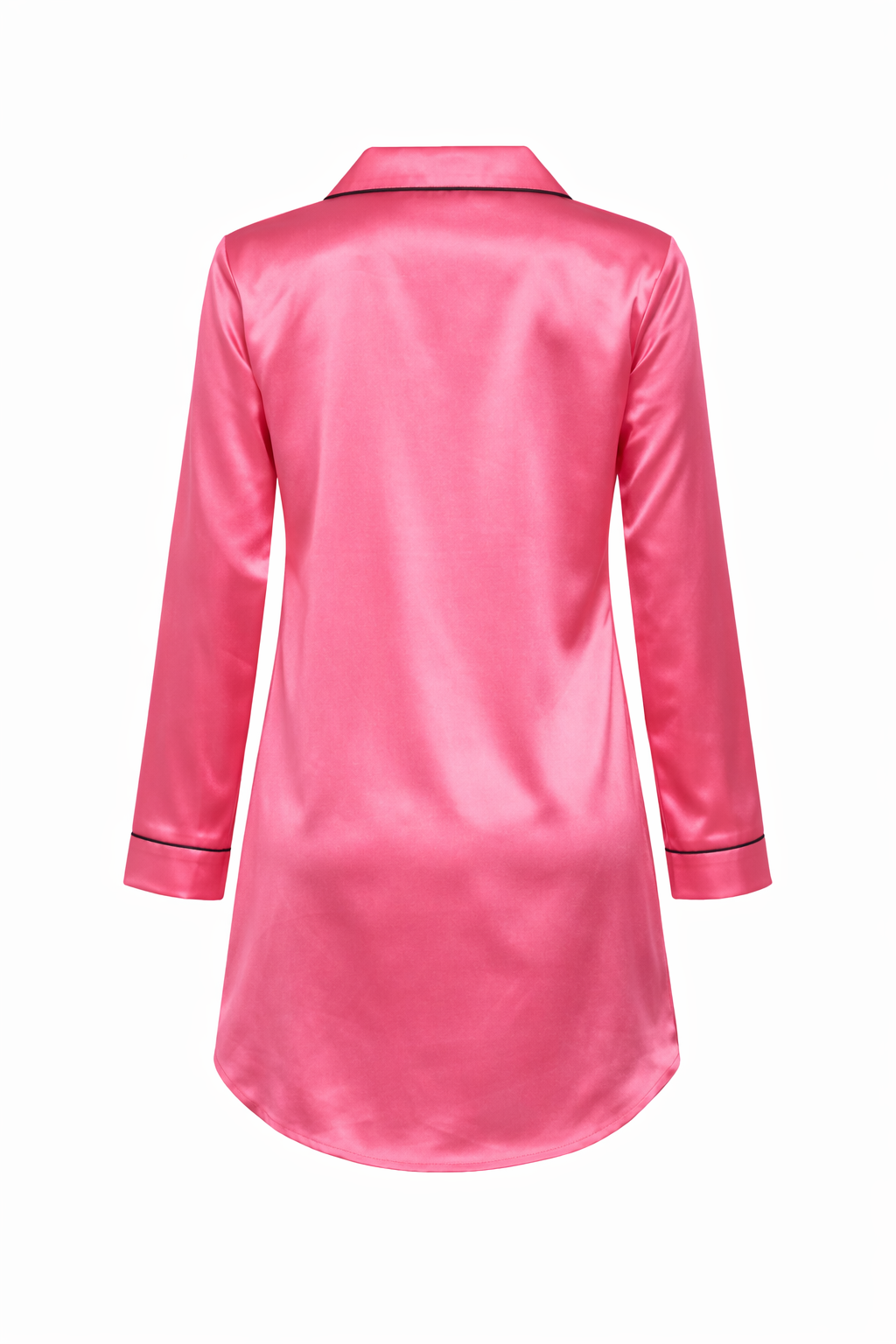 Silky Satin Nightshirt – Pink Unisex Luxury Sleepwear Brutality London Signature