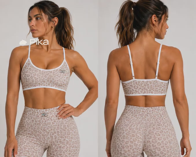 Brutality London Leopard Performance Sports Bra – Beige Leopard