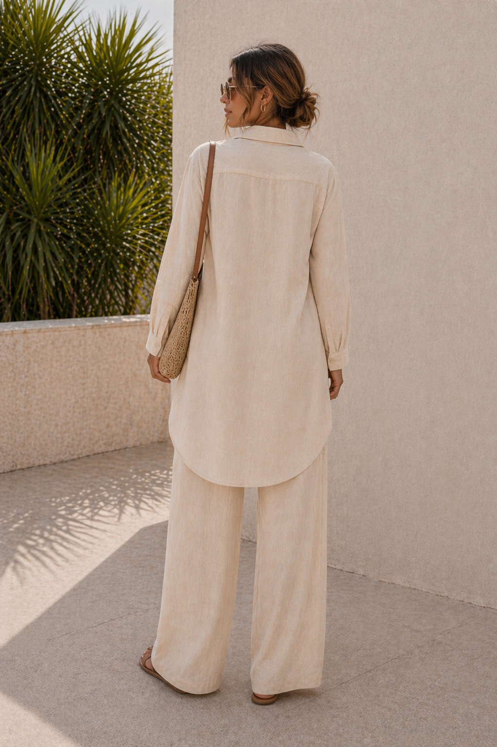 Brutality™ Luxe Linen Shirt Dress – Soft Sand Beige