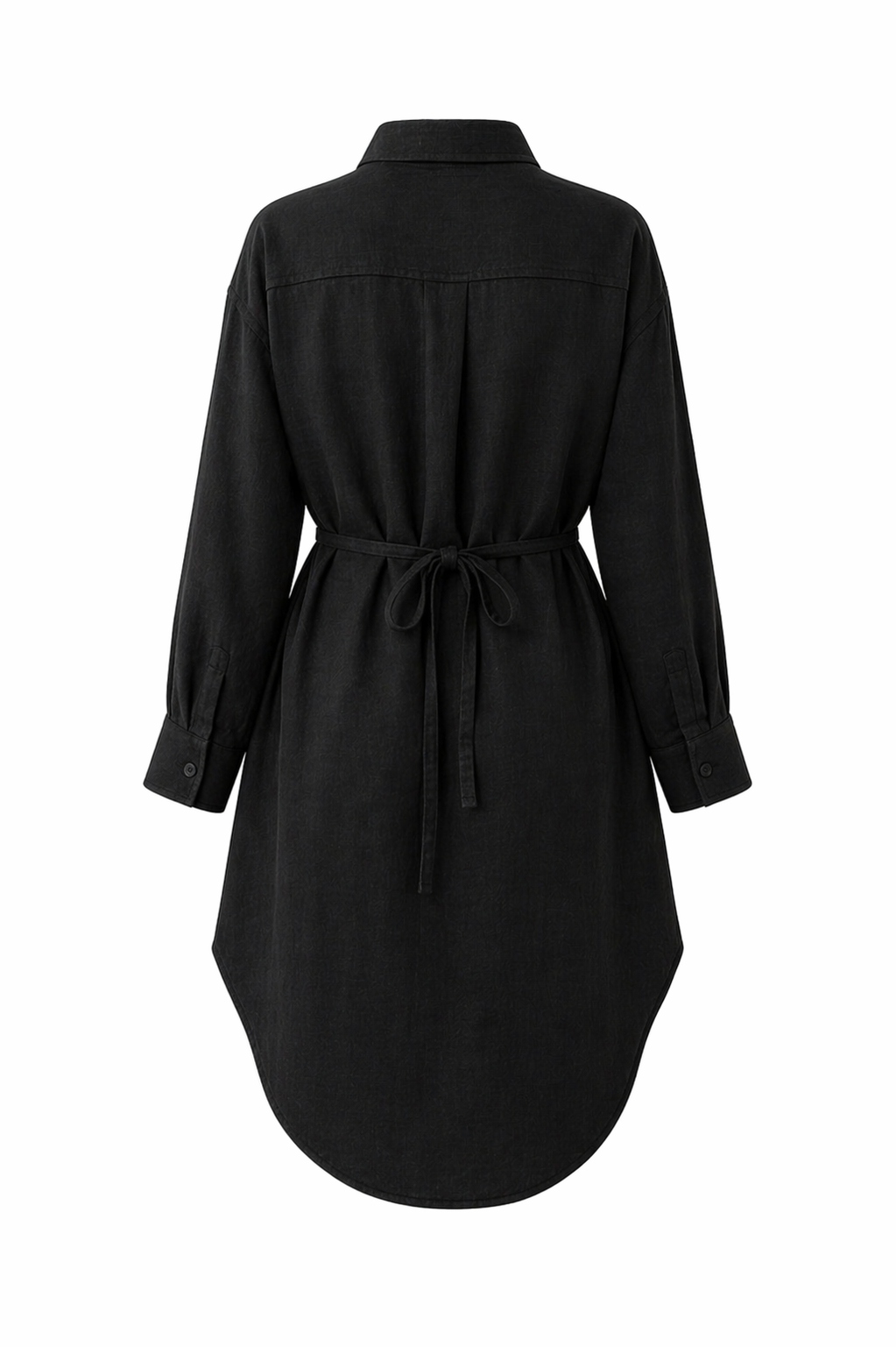 Brutality™ Luxe Linen Shirt Dress – Black