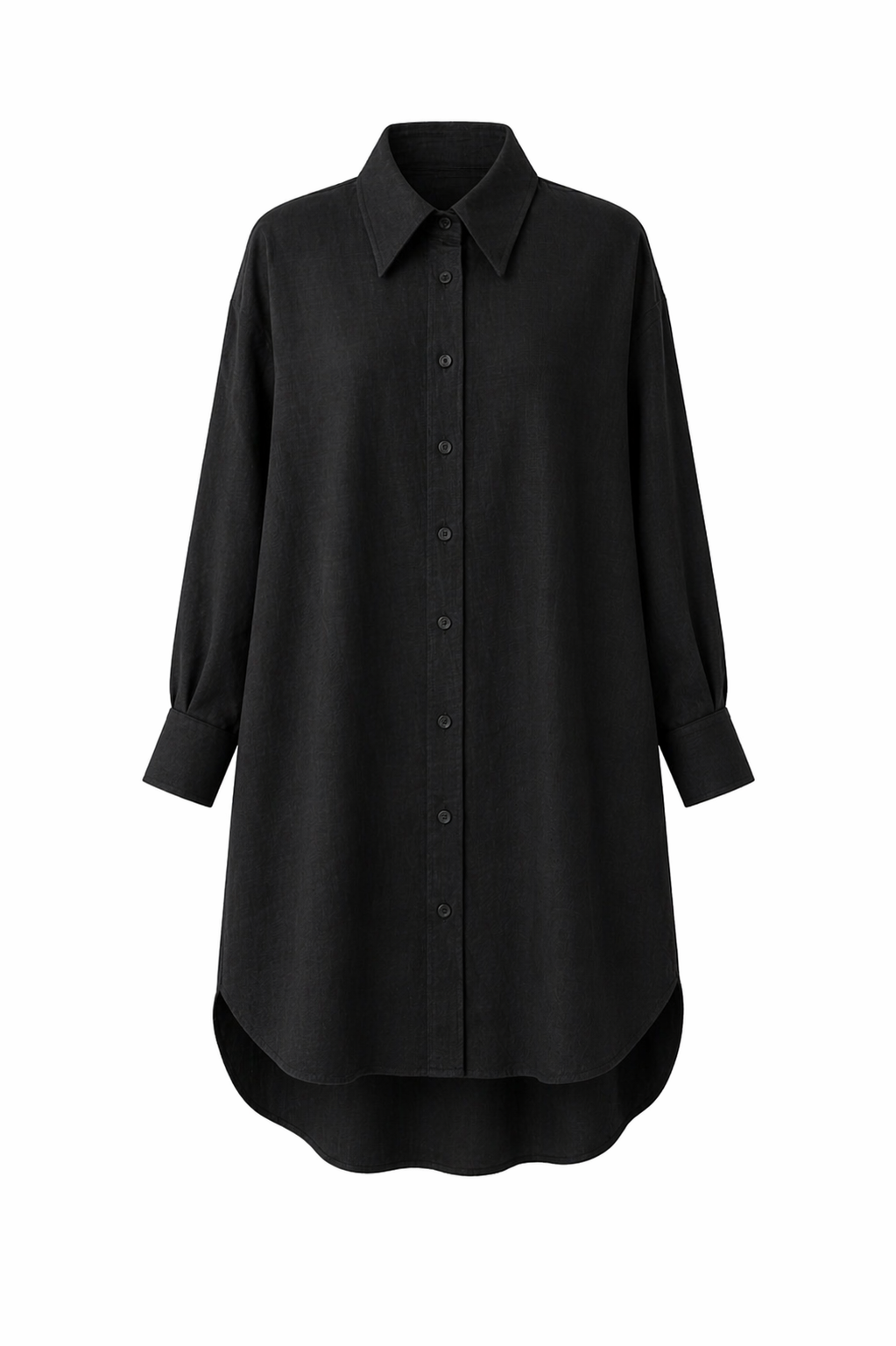 Brutality™ Luxe Linen Shirt Dress – Black