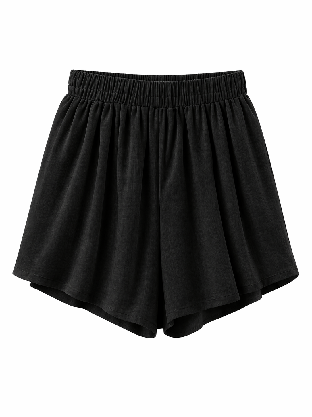 Luxe Flow High-Waist Shorts – Black