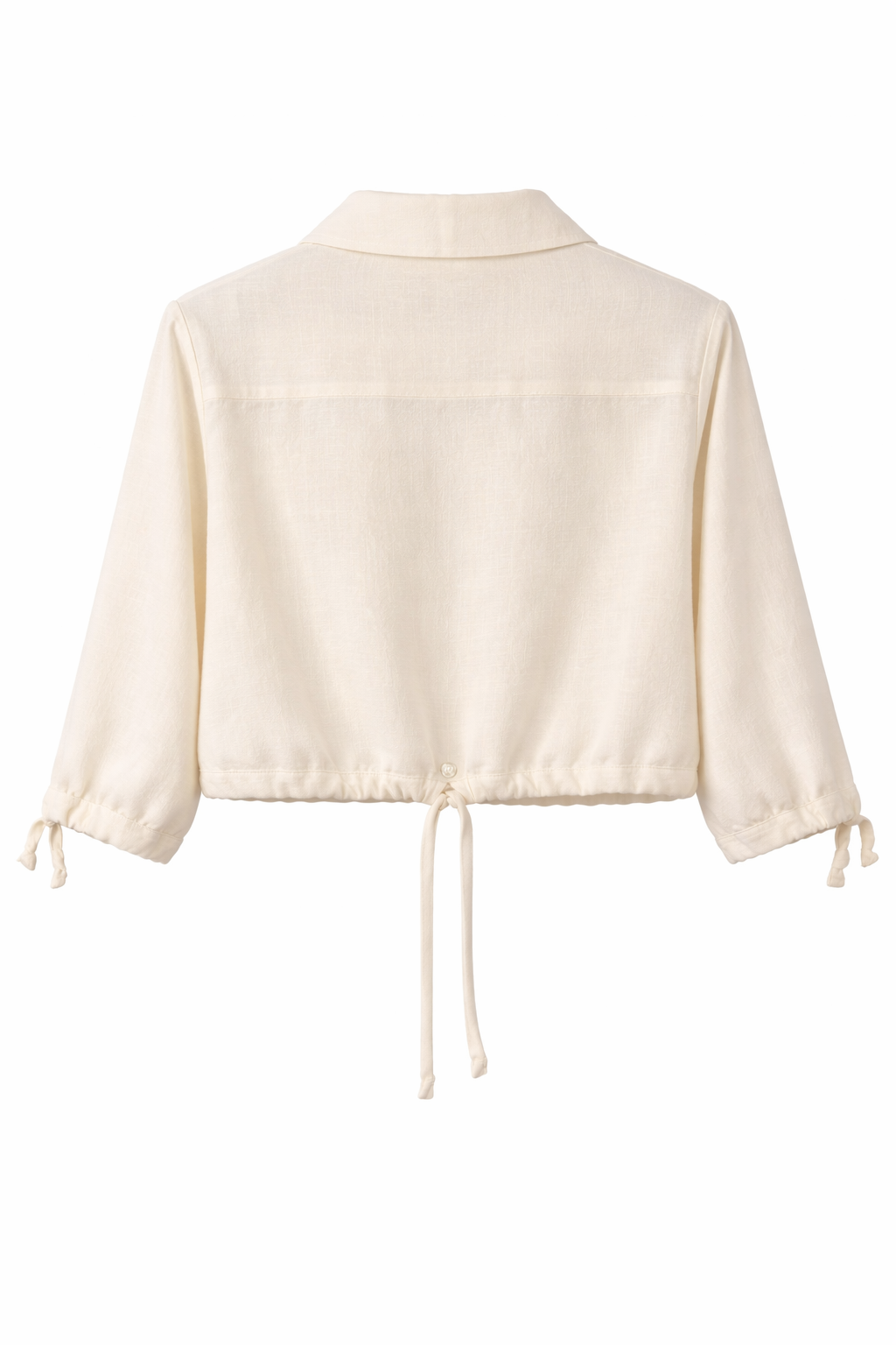 Luxe Tie-Front Cropped Shirt – Cream