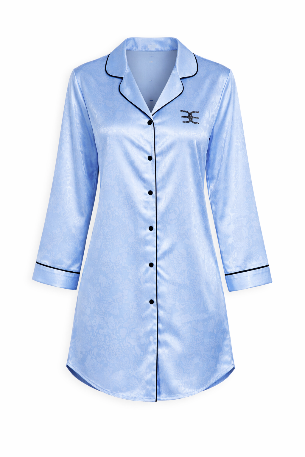 Sky Blue Silky Satin Sleep Shirt – Unisex